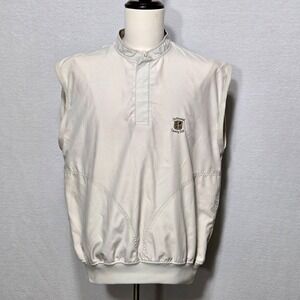 NWT Zero Restriction Vest Mens Medium Beige Golf Outerwear 1/4 Snap Pullover USA